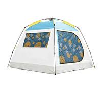 Outdoor Tent, Tent automatic instant pop-up camping tent beach tent large 3-4 person protection family tent outdoor camping hiking family beach-blue(White)