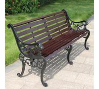 Outdoor Terrace Garden Benches, Heavy-Duty Park Bench with armrests and backrest, Patio Loveseats with cast Iron Frame and Weather Resistance Solid Wood slats, for Garden Backyard Lawn Porch