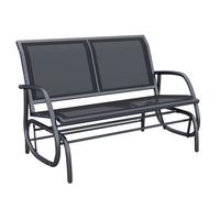 Outdoor Textilene Double Swing Bench-Black