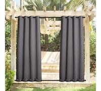 Outdoor Thermal Insulated Blackout Drapes Waterproof Windproof Patio Curtains For Porch Pool Deck Privacy Screen 1 Panel(E,52" Wx72 L(132x183cm))