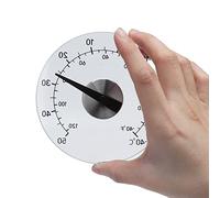 Outdoor Thermometer, 4.3 Inch Diameter Transparent Round Outdoor Window Stick on Window Thermometers Temperature, -40 to 50 Celsius, Garden Thermometers For Home Garden Greenhouse Garage Office