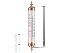 Outdoor Thermometer Waterproof 10'' Adjustable Angle Outside Temperature Gauge Decorative Metal Wall Window Thermometer for Patio Home Garden