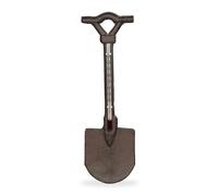Relaxdays Thermometer, Spade, Outdoor, Garden, Read Temperature, Wall Ornament, Decor, HxW: 30 x 9 cm, Brown, Cast iron, 30 x 9 x 1.5 cm