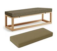 Outdoor Thick Seat Cushion for Garden Bench Dark Brown Linen Fabric 140 x 55 x 5 cm Comfortable Chair Pad Perfect for Patio Balcony & Yard Seating