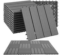 Outdoor Tiles Wood Effect Floor Click System 11 Piece Set Balcony Flooring Slats
