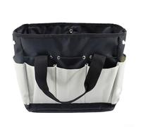 Outdoor Tool Storage Multi Pocket Gardening Bag with Water Resistant Coating (Black and gray)