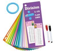 Outdoor Toy 15 Piece Reusable Math Division Flashcards For Kids Erasable & Durable Learning Tool For Early Education School Training And Home Practice (Purple, 10x18. 5x2cm)
