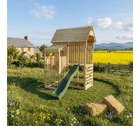 Outdoor Toys Farmplay Stable Climbing Frame With Slide For Kids