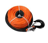 Outdoor Traction Rope, Towing Straps, 12 Strand High Intensity Winch Rope,30m Heavy Duty Recovery Rope For Vehicle Rescue Trailers Off Road Waterproof Wear Resistant (With Hook)