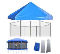 Outdoor Trampoline Cover 1.8m to 4.8m UV Protection Rain & Snow Shade Canopy with Frame Trampoline Tent for 16FT-12FT Weatherproof Trampoline Shelter