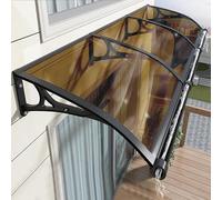 Outdoor transparent canopy-Aluminum Awning Bracket for Windows & Doors - Weather-Resistant Canopy, UV & Rain Protection, Easy Installation Outdoor Shelter for Home Improvement,（Brown,80x350c