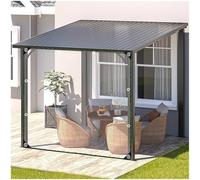Outdoor Transparent Pvc Tarpaulin, Clear Tarpaulin Side Panels With Zipper Door, Waterproof Tarp Curtains for Garden Gazebo Porch, 420g/m² Plastic Protective Tarp Cover,clear-6x3.5m/19.7 * 11.5ft