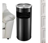 Outdoor Trash Can - 61x25cm Stainless Steel Bin, 30L Capacity Container, Fireproof Ashtray Design | Commercial Waste Management with Garden, Hotel, Public Area Use