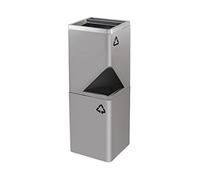 Outdoor Trash Can Double-Layer Stainless Steel Trash Can Separable Vertical Trash Can Sorting Trash Can With Ashtray Square Rounded Trash Can,3 Colours Garbage Can