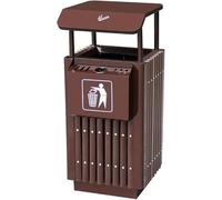 Outdoor Trash Can - Large 10.5 Gallon Garbage Bin for Commercial Use, Classic Design for Garden, Hotel, and Mall Waste Management