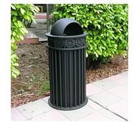 Outdoor Trash Can Outdoor Trash Can Vintage Metal Rubbish Bin 10.5 Gallon Commercial Decoration Waste Bin For Park Streets And Other Public Places, Matte Black Garbage Can