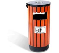 Outdoor Trash Can Round Metal Dustbins Large Waste Recycling Compost Bin with Ashtray for In/Outdoor Use 15.76 x 36.25 Inch