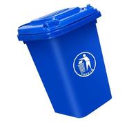Outdoor Trash Can with Wheels, 50L Blue -, Easy to Move, Ideal for Kitchen, Porch, Backyard, Terrace, and Patio Use - Versatile 30L, 100L, 120L Options Available