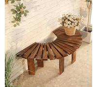 Outdoor Tree Bench Wrap Around, Solid Wood Semi Circle Park Patio Chair, All-Weather Seat for Garden Porch Lounge