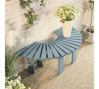 Outdoor Tree Bench Wrap Around, Solid Wood Semi Circle Park Patio Chair, All-Weather Seat for Garden Porch Lounge