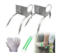 Outdoor Tree-Climbing Anti-Slip Cat Claw Shoes Set, 2025 Upgrade Tree Climbing Spikes, Portable Trees Climbings Gear, with Adjustable Elastic Bands for Outdoor Activities (Silver Gray)