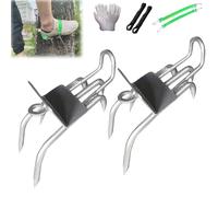 Outdoor Tree Climbing Anti-Slip Cat Claw Shoes Set, Tree Climbing Spikes, 2025 Upgrade Portable Climbings Gear, Adjustable Straps, Durable Alloy for Outdoor Work (5 Claws)