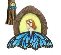 Outdoor Tree Decor - Glow In The Dark, 5 Inch Mini Butterfly Statue for Exterior Illumination, Resin Garden Sculpture, Fairy Set with Weatherproof Finish, Landscaping Tool for Decorating