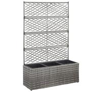 Outdoor Trellis Planter Raised Flower Pot Poly Rattan Climbing Plants