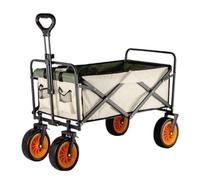 Outdoor Trolley Foldable Gather Camping Picnic Car Outdoor Camp Portable Cart Stall Hand-pulled Trailer Folding Cart Trolley(White,A)