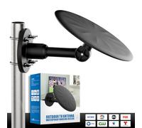 Outdoor TV Antenna - Long Range HD Digital Antenna for Smart TVs, Supports 4K 1080p VHF UHF Signals, Weather-Resistant, 360° Reception with 32.8ft Coax Cable, Attic or Roof Mount (Black)