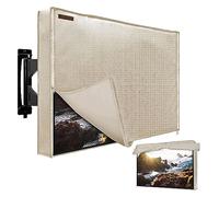 Outdoor TV Cover 30-32 Inches, HOMEYA 600D Heavy Duty Weatherproof TV Enclosure with Front Flap, Waterproof Zipper+Bottom Cover, for Outside LED LCD Flat Screen TVs-Cover Size 31.5''L x 19''H x 4.5"W