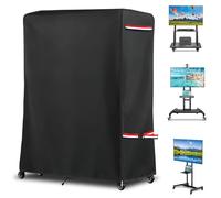 Outdoor TV Cover 32 Inch Weatherproof,Heavy Duty 600D Waterproof Rolling TV Stand Cover with Zipper for Outside Mobile TV Stand,Patio TV Protector Covers for Portable TV Stand On Wheels,33"L x 15"W x