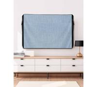 Outdoor TV Cover 40 to 43 Inch Sky Blue Solid Color Weatherproof Waterproof TV Screen Protector with Zipper&Pocket Retro Linen Minimalist Style Outside Flat TVs Enclosure