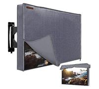Outdoor TV Cover 46-48 Inches, HOMEYA 600D Heavy Duty Weatherproof TV Enclosure with Front Flap, Waterproof Zipper+Bottom Cover, for Outside LED LCD Flat Screen TVs-Cover Size 46.5''Lx29.5''Hx4.5"W
