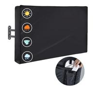 Outdoor TV Cover 48 to 50 inch Weatherproof, Waterproof Black TV Cover for Outside 48 to 50 inch Flat Screen Television