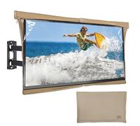 Outdoor TV Cover 52"-55" for Slim TVs-Full Zipper Seamless Opening Design, HOMEYA 600D Waterproof Weatherproof TV Protector with Front Flap & Remote Control Pocket, for Outside LED LCD Flat Screen TVs