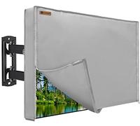 Outdoor TV Cover 55", IC ICLOVER 600D Heavy Duty 4 Season Weatherproof TV Screen Protector with Waterproof Zipper Access with Bottom Seal, Outside Television Cover for wall mount LED, LCD, OLED,