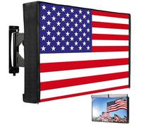Outdoor TV Cover American Flag 80-85 Inch, 600D Heavy Duty Weatherproof TV Screen Protector, Waterproof Zipper Front Flap, Hook & Loop Bottom, Outside Television Enclosure for LED LCD Flat Screen TV
