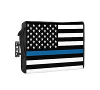 Outdoor TV Cover Blue Line Flag American Police Flag Honoring Law Enforcement Officers Waterproof Weatherproof TV Covers for 30 to 32 Inch Outside Flat Screen TV Protector Shield 30"W x 19"H x 4.5"D