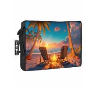 Outdoor TV Cover Fall Sunset Rocking Chair Vacation Beach Waterproof Weatherproof TV Covers for 52 to 55 Inch Outside Flat Screen TV Protector Shield 52"W x 30"H x 4.5"D