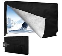 Outdoor TV Cover for Winter - 60-65 Inch, Felt Scratch Resistant Lining, 600D Oxford Weatherproof TV Screen Protector, Waterproof Zipper, Velcro Bottom