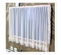Outdoor TV Cover Weatherproof Gauze Curtain TV Cover Beauty Yarn Thickening Screen Frame Set With Elastic Dustproof Circle(White,42 48 inch)