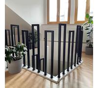 Outdoor U/M Shape Stair Ramps Modern Wrought Iron ils for Stairs Villas Balconies Corridors Gardens - Black 7 Size - Durable Safety Solution