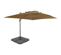 Outdoor Umbrella 4x3x2.68m Taupe Aluminium & Steel Frame with Plastic Base Tilt