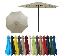 Outdoor Umbrella Canopy Replacement, 2m/2.7m/3m, Fits 6 or 8 Ribs, Multi-Color Patio Sun Shade Cover for Garden Umbrella, Durable & Weather-Resistant