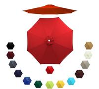 Outdoor Umbrella Replacement Canopy for 6 Ribs/8 Ribs, 2m/2.3m/2.7m/3.0m Patio Parasol Replacement Top UV Protection Waterproof, Umbrella Cover Standby for Garden Deck Backyard(Red,2.0m/6 Arms)