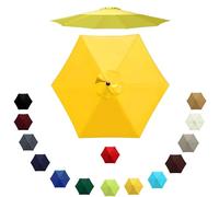 Outdoor Umbrella Replacement Canopy for 6 Ribs/8 Ribs, 2m/2.3m/2.7m/3.0m Patio Parasol Replacement Top UV Protection Waterproof, Umbrella Cover Standby for Garden Deck Backyard(Yellow,2.30m/6 Arms)