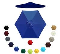 Outdoor Umbrella Replacement Canopy for 6 Ribs/8 Ribs, 2m/2.3m/2.7m/3.0m Patio Parasol Replacement Top UV Protection Waterproof, Umbrella Cover Standby for Garden Deck Backyard(Royal blue,2.7m/6 Arms)