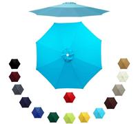 Outdoor Umbrella Replacement Canopy for 6 Ribs/8 Ribs, 2m/2.3m/2.7m/3.0m Patio Parasol Replacement Top UV Protection Waterproof, Umbrella Cover Standby for Garden Deck Backyard(Lake blue,2.30m/6 Arms)