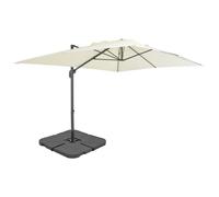 (sand) vidaXL Outdoor Umbrella with Portable Base Garden Sunshade Parasol Sun Shelter